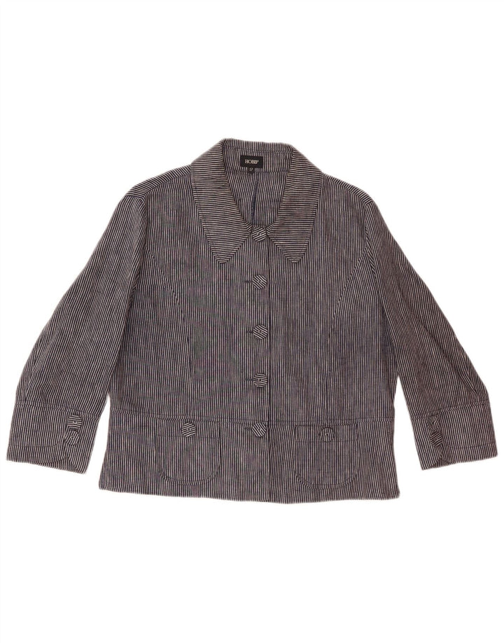 Jachetă Hobbs pentru femei, cu 5 nasturi, UK 12 Medium, bleumarin, cu dungi
