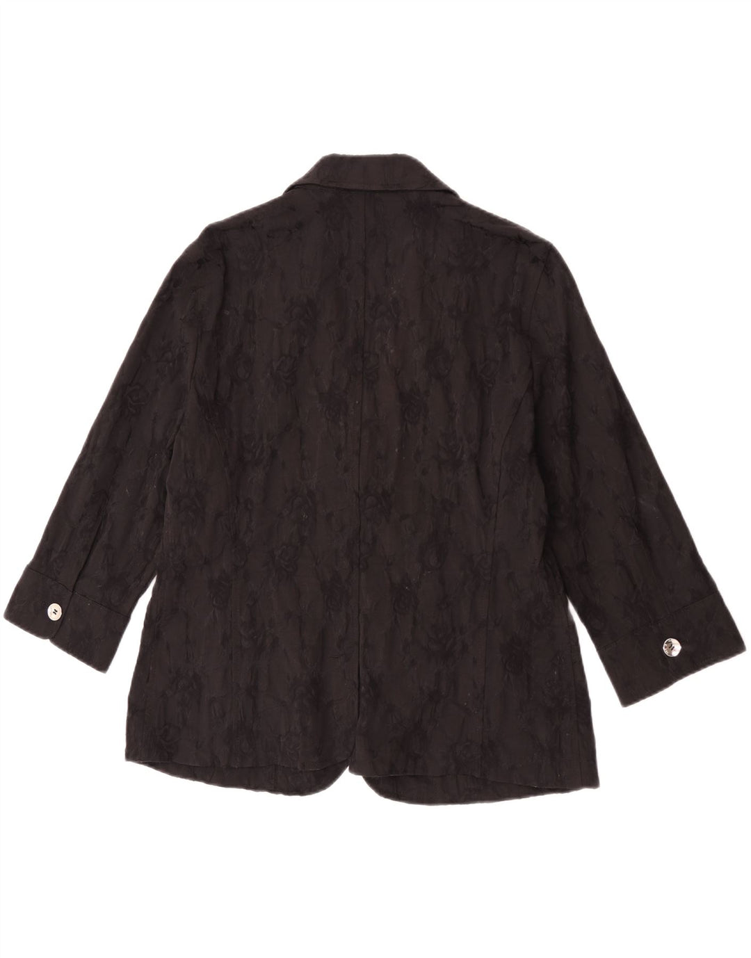 Sacou blazer pentru femei Perte by Krizia, cu 2 nasturi, Mărimea 25, mare, neagră, florală
