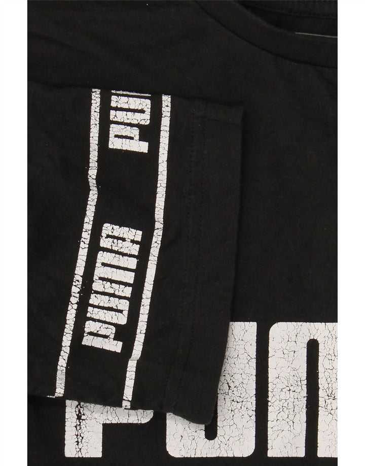 Tricou grafic PUMA pentru băieți Top 13-14 ani mare bumbac negru