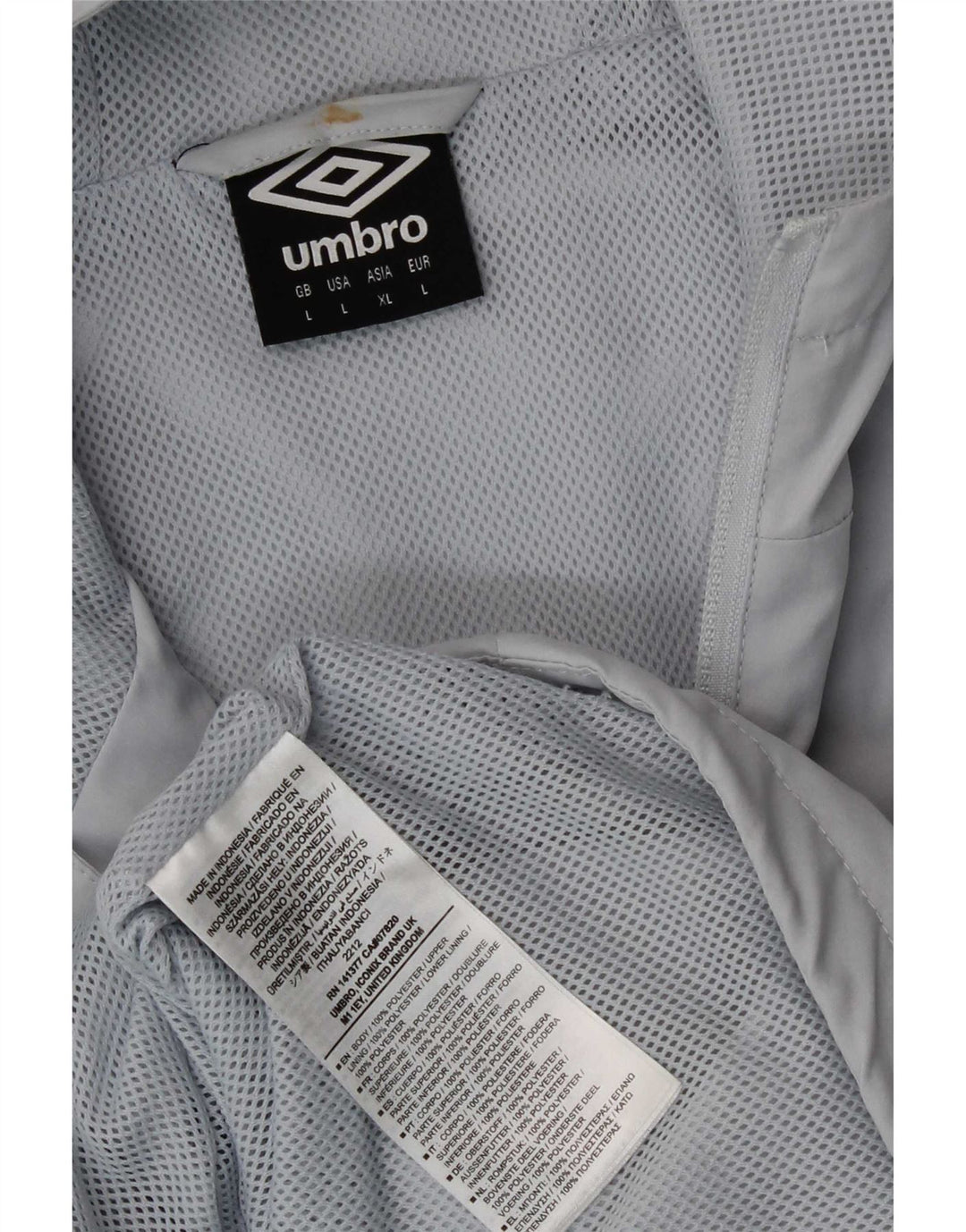 Jachetă de ploaie cu glugă Umbro pentru bărbați, UK 40, mare, gri, poliester