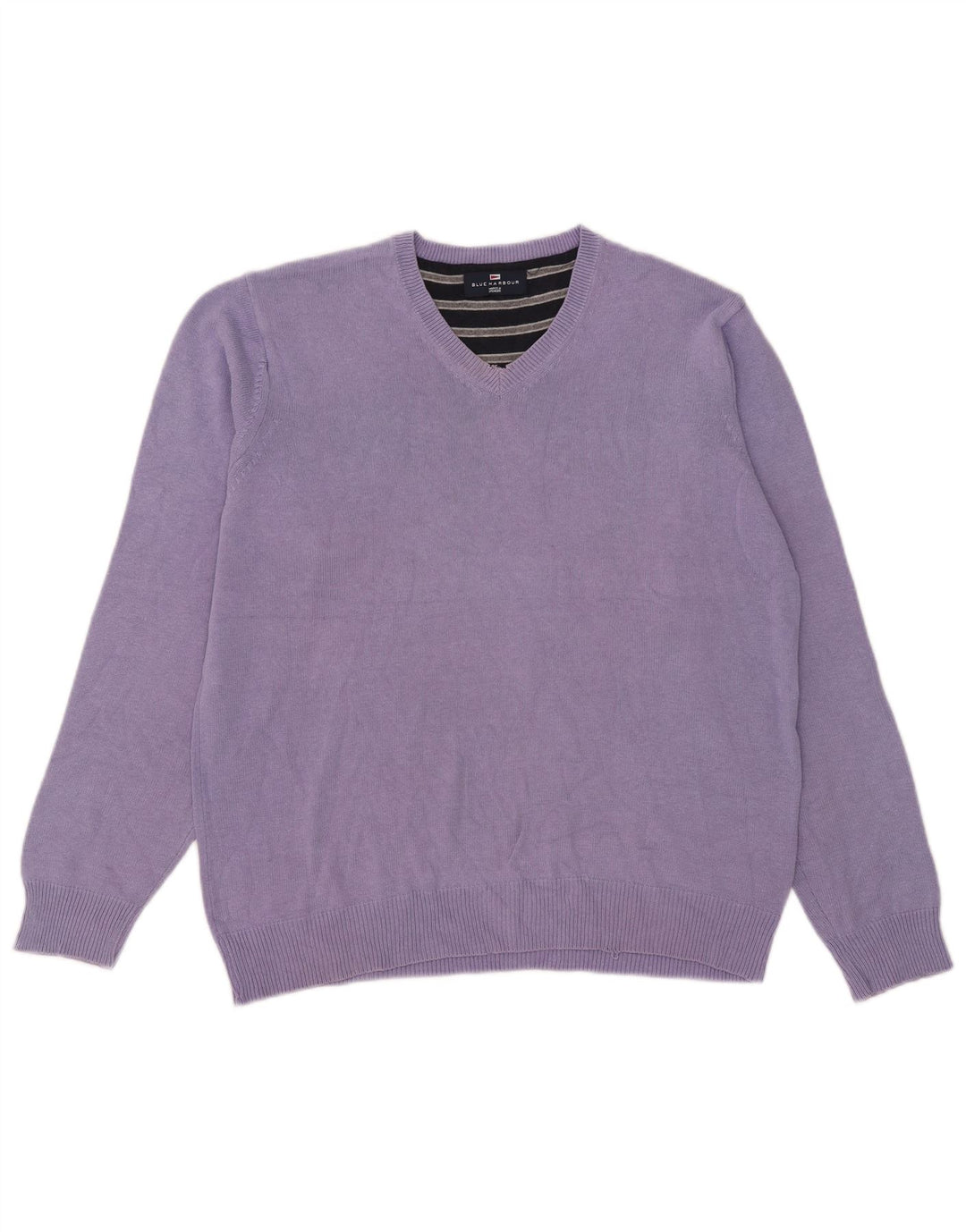 Pulover cu decolteu în V Blue Harbour pentru bărbați Marks & Spencer, violet mediu