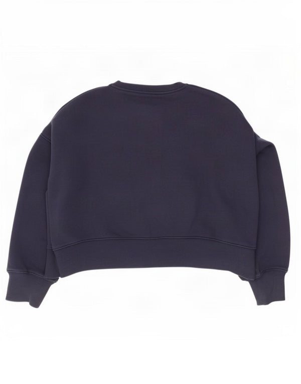 Pulover supradimensionat Nike Crop Graphic pentru femei UK 14 Medium Bleumarin
