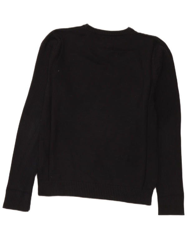 Pulover Jack & Jones pentru bărbați, cu grafică, cu decolteu, bumbac, negru