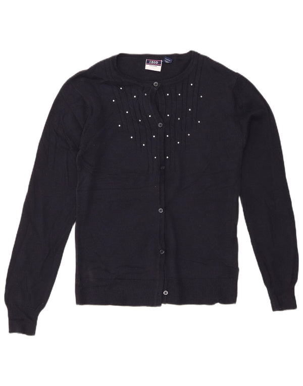 Pulover cardigan pentru fete IZOD 15-16 ani XL bleumarin bumbac