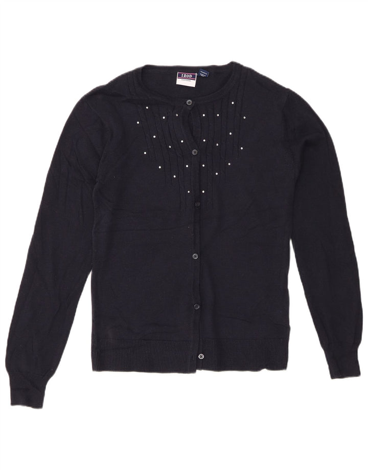 Pulover cardigan pentru fete IZOD 15-16 ani XL bleumarin bumbac