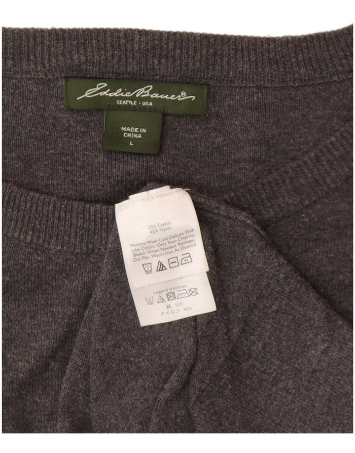 EDDIE BAUER Pulover cardigan pentru femei UK 16 mare bumbac gri