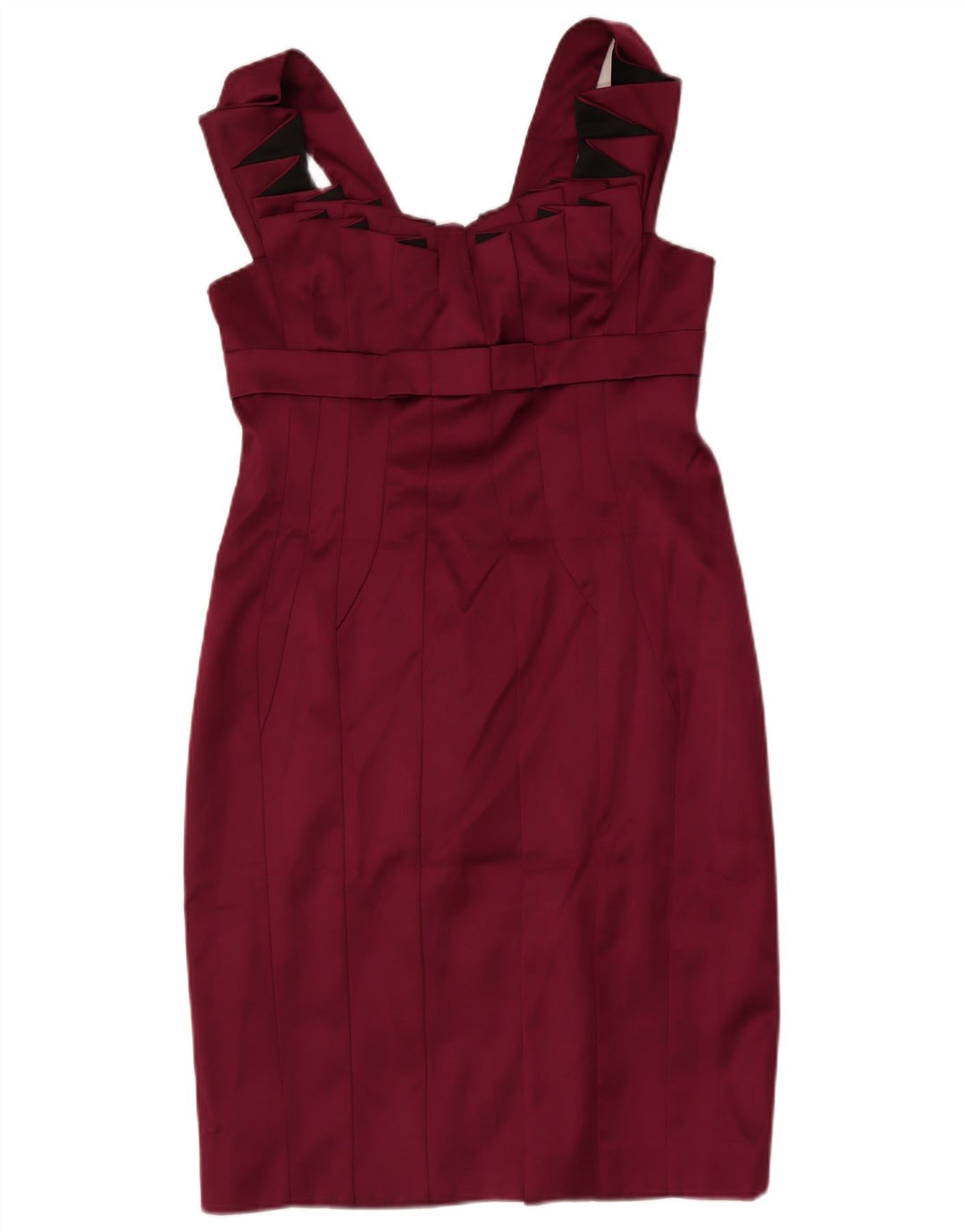 KAREN MILLEN Rochie bodycon fără mâneci pentru femei UK 16 Acetat burgundy mare