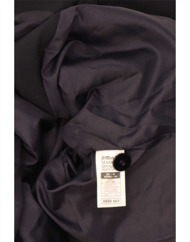 Marks & Spencer pentru femei St. Michael 4 Button Blazer Jacket UK 16 Large Black