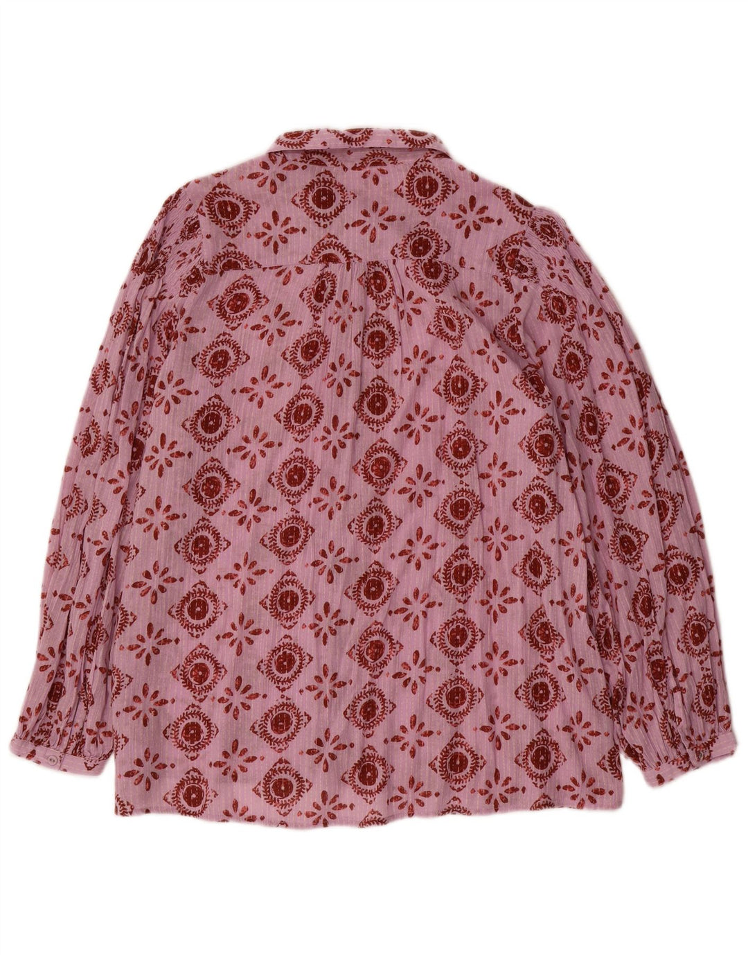 Cămașă supradimensionată pentru femei Fat Face UK 14 Medium Pink Geometric Bumbac