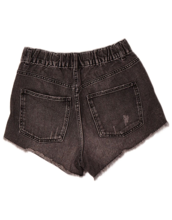 Pantaloni scurți din denim distressed pentru fete Zara 11-12 ani W26 gri