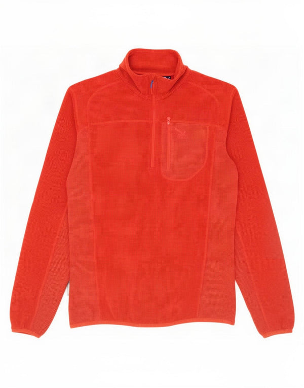 SALEWA Mens Zip Neck Fleece Jumper Large Red