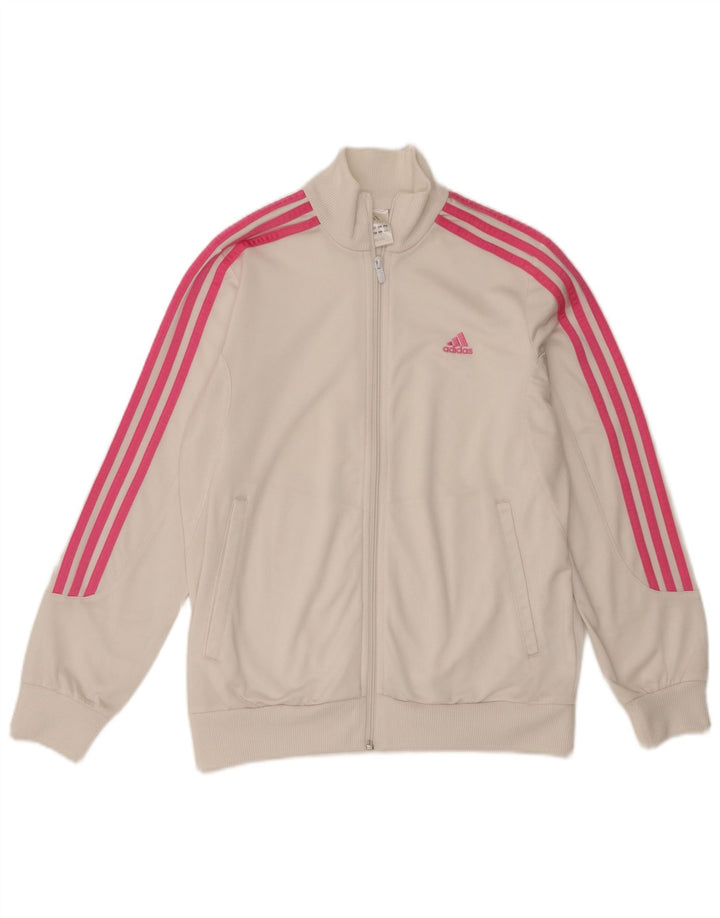 Jachetă Adidas Fete Trening Top 13-14 Ani Poliester Alb