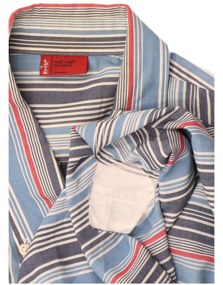 Cămașă pentru bărbați LEVI'S XL, bumbac cu dungi albastre