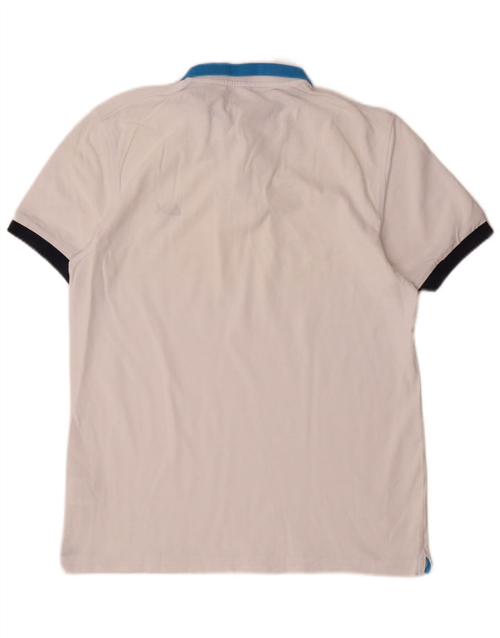 Tricou polo pentru bărbați Sun68, alb mediu, bumbac color bloc