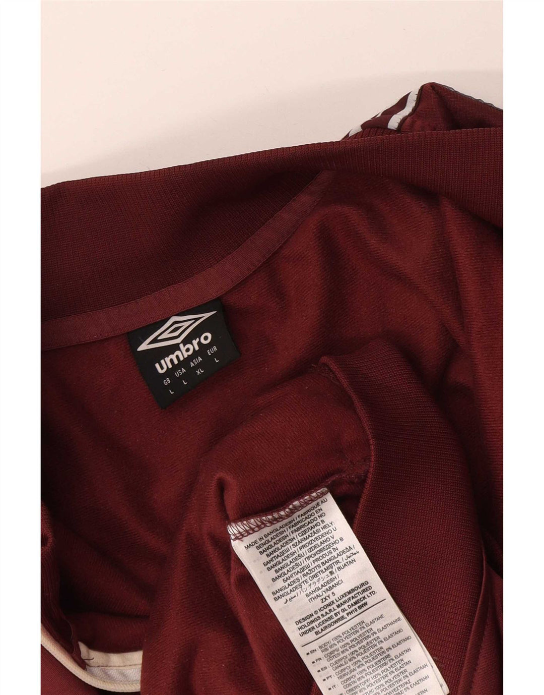 Jachetă de top pentru trening grafic Umbro pentru femei UK 16 Poliester burgundy mare