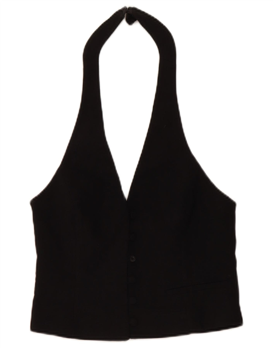 Top Crop Halter pentru femei Zara UK 12 Medium Black Viscose