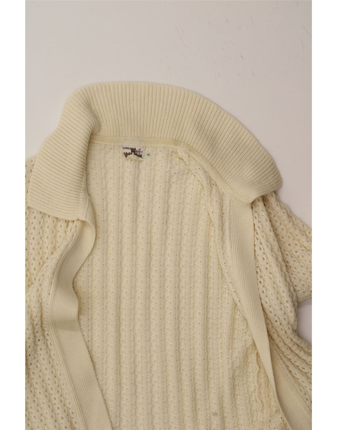 VINTAGE Womens Open Cardigan Sweater IT 44 Medium Off White Vintage Vintage and Second-Hand Vintage from Messina Hembry 