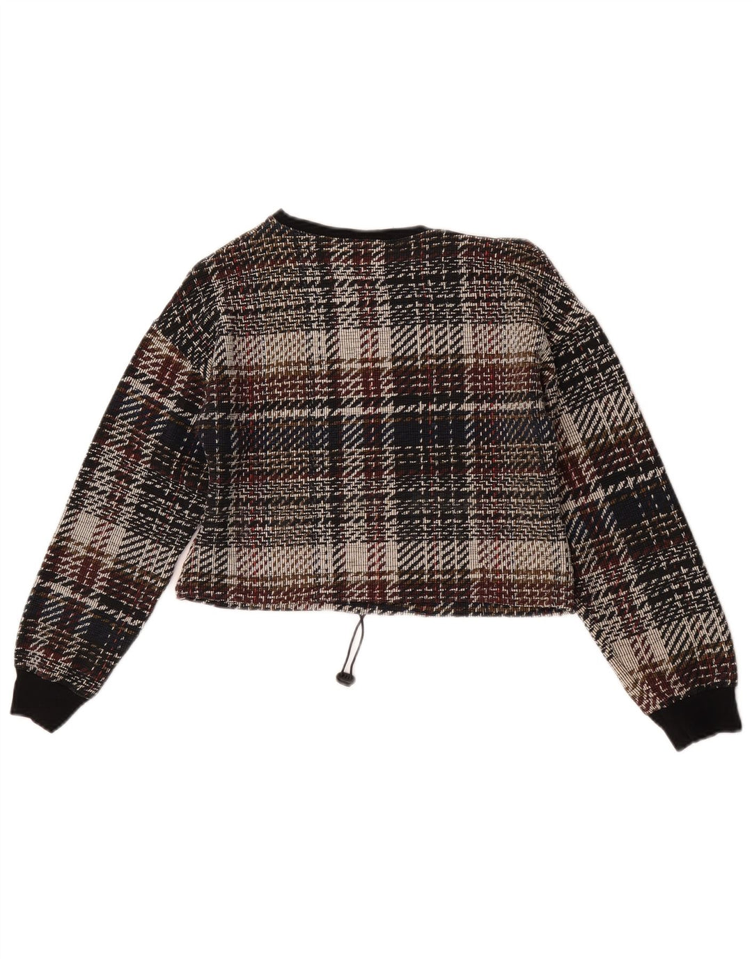 Top Crop cu mânecă lungă Trafaluc pentru femei Zara UK 10, mic, multicolor, carouri