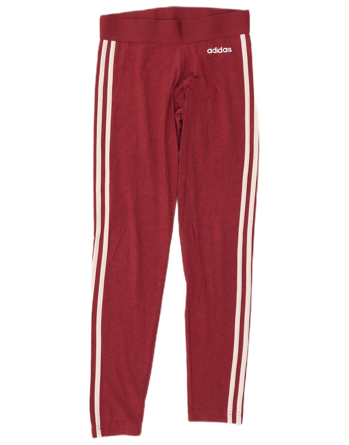Leggings pentru femei ADIDAS UK 8/10 mic din bumbac burgundy
