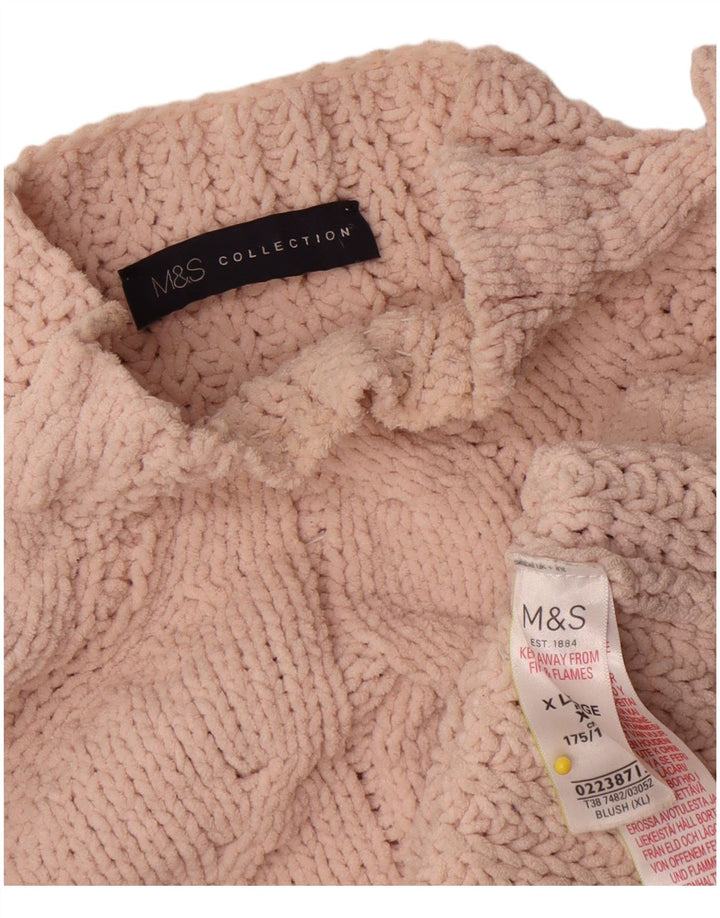 Pulover cu gât țestoasă supradimensionat pentru femei Marks & Spencer, UK 18 XL, roz