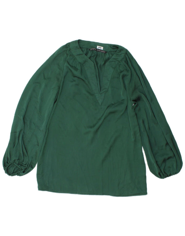 Bluză cu mânecă lungă pentru femei Zara UK 6 XS Verde