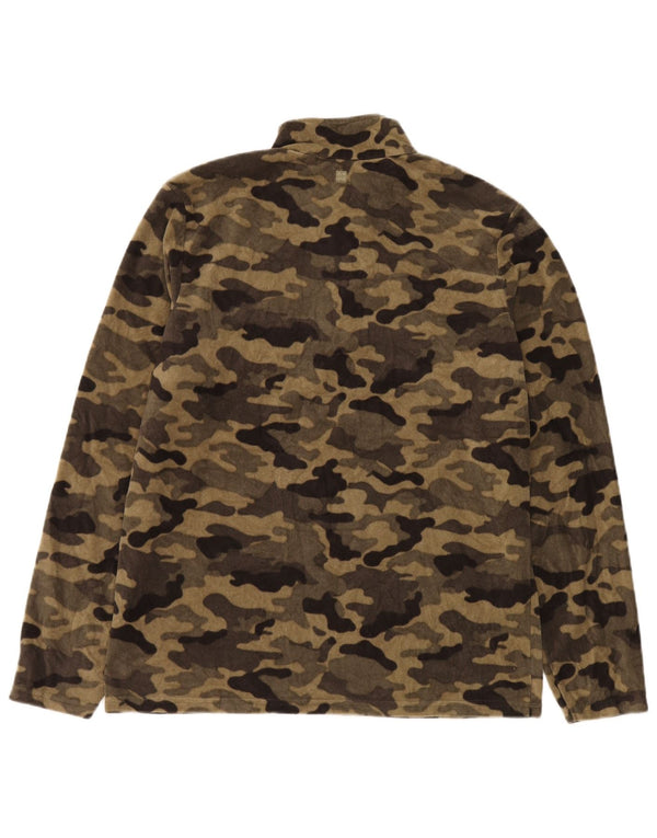 Jumper pentru bărbați Mountain Warehouse, din lână, cu fermoar, bej, camuflaj