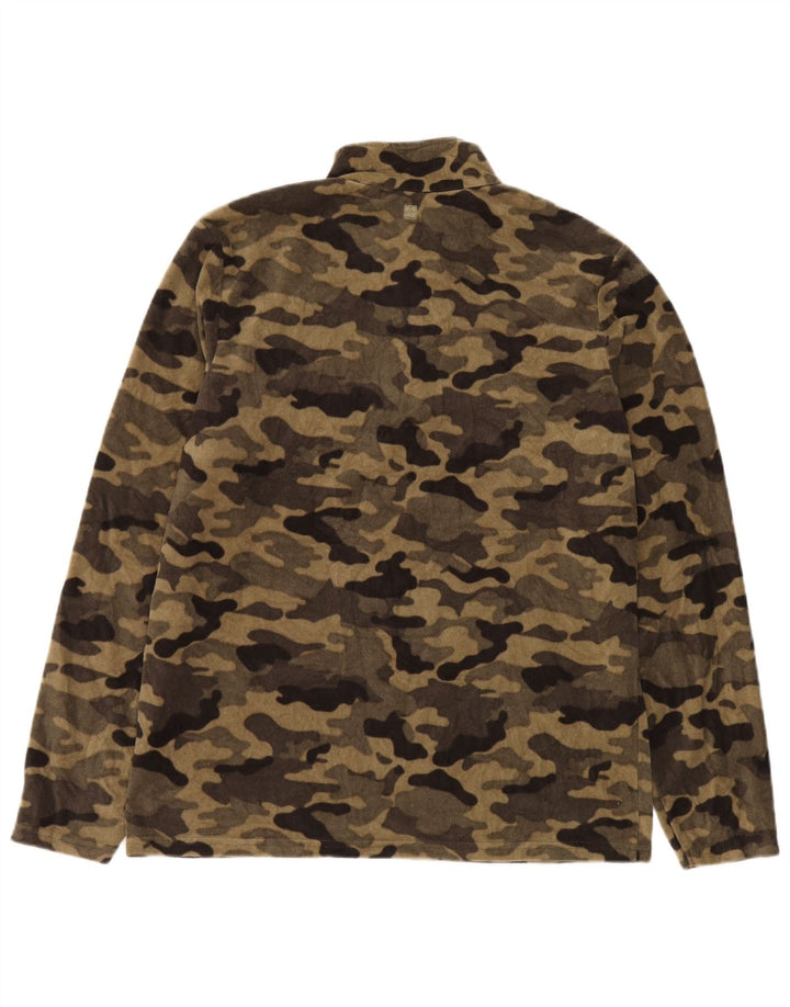 Jumper pentru bărbați Mountain Warehouse, din lână, cu fermoar, bej, camuflaj
