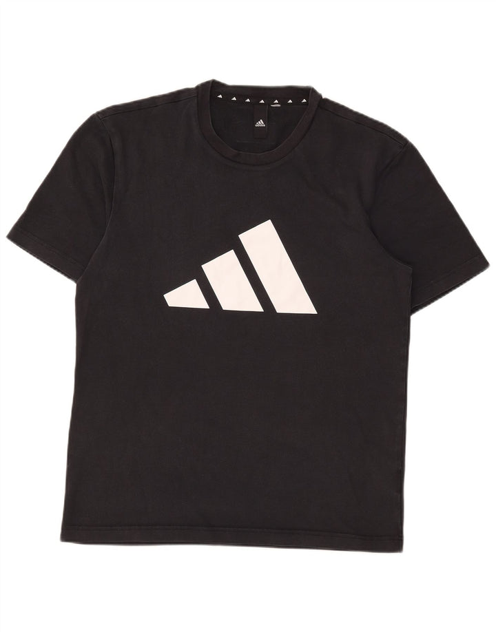 Tricou grafic Adidas pentru bărbați Top mediu negru bumbac