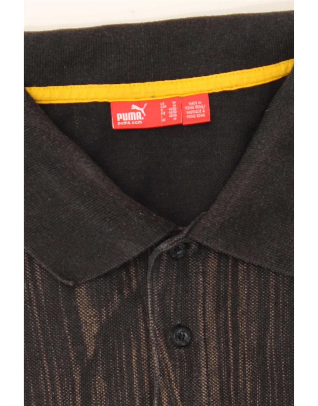 Tricou polo Puma pentru bărbați, maro mediu cu dungi