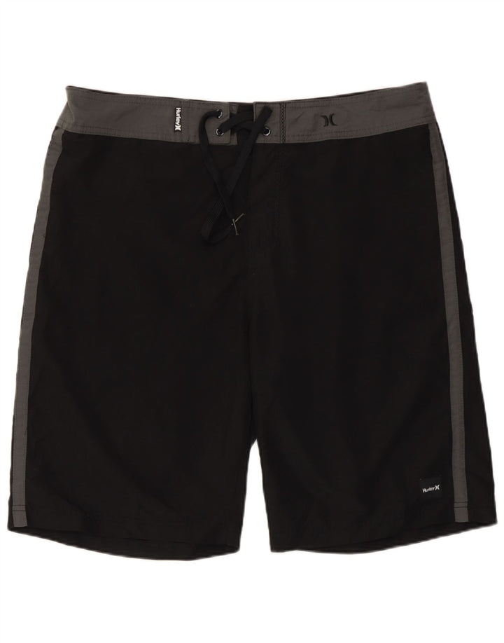 Pantaloni scurți de înot Hurley pentru bărbați, mari, negru, poliester color bloc