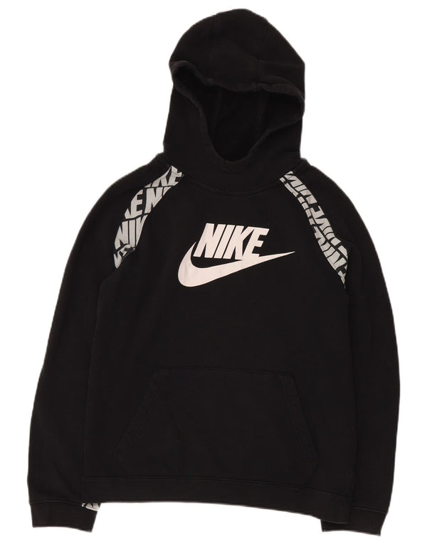 Pulover NIKE pentru băieți cu glugă grafică 13-14 ani XL bumbac negru