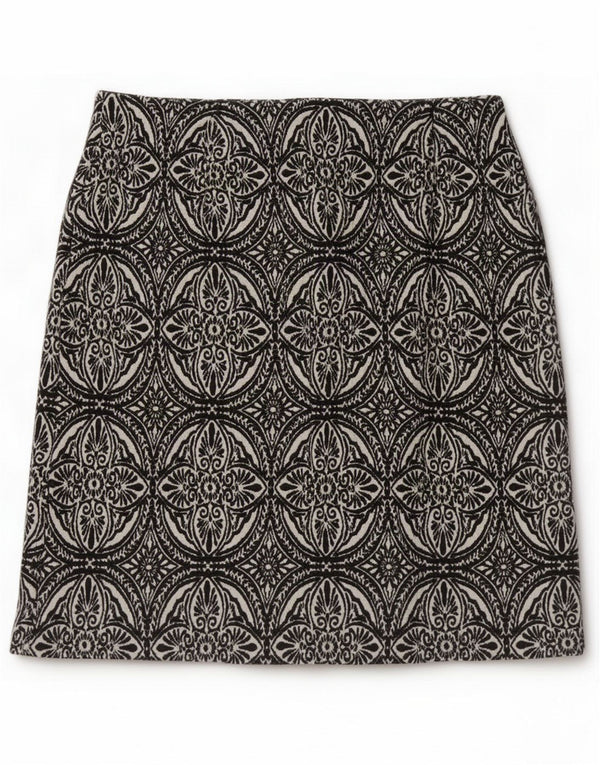 Fustă mini pentru femei Marks & Spencer UK 12 Medium W30 Poliester Paisley Negru