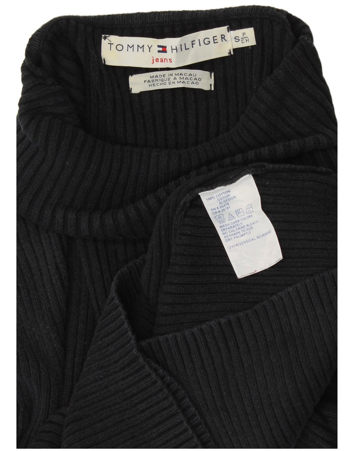 Pulover pentru femei TOMMY HILFIGER Pulover cu gât rulat UK 8 Bumbac negru mic