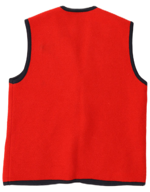 Pulover cardigan fără mâneci pentru femei VINTAGE UK 14 roșu mediu