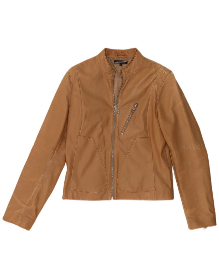 Geacă de piele Tommy Hilfiger pentru femei UK 14 piele maro medie