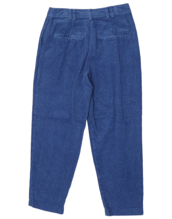 Topshop Pantaloni conici din velur pentru femei UK 10 Small W28 L26 Blue Bumbac