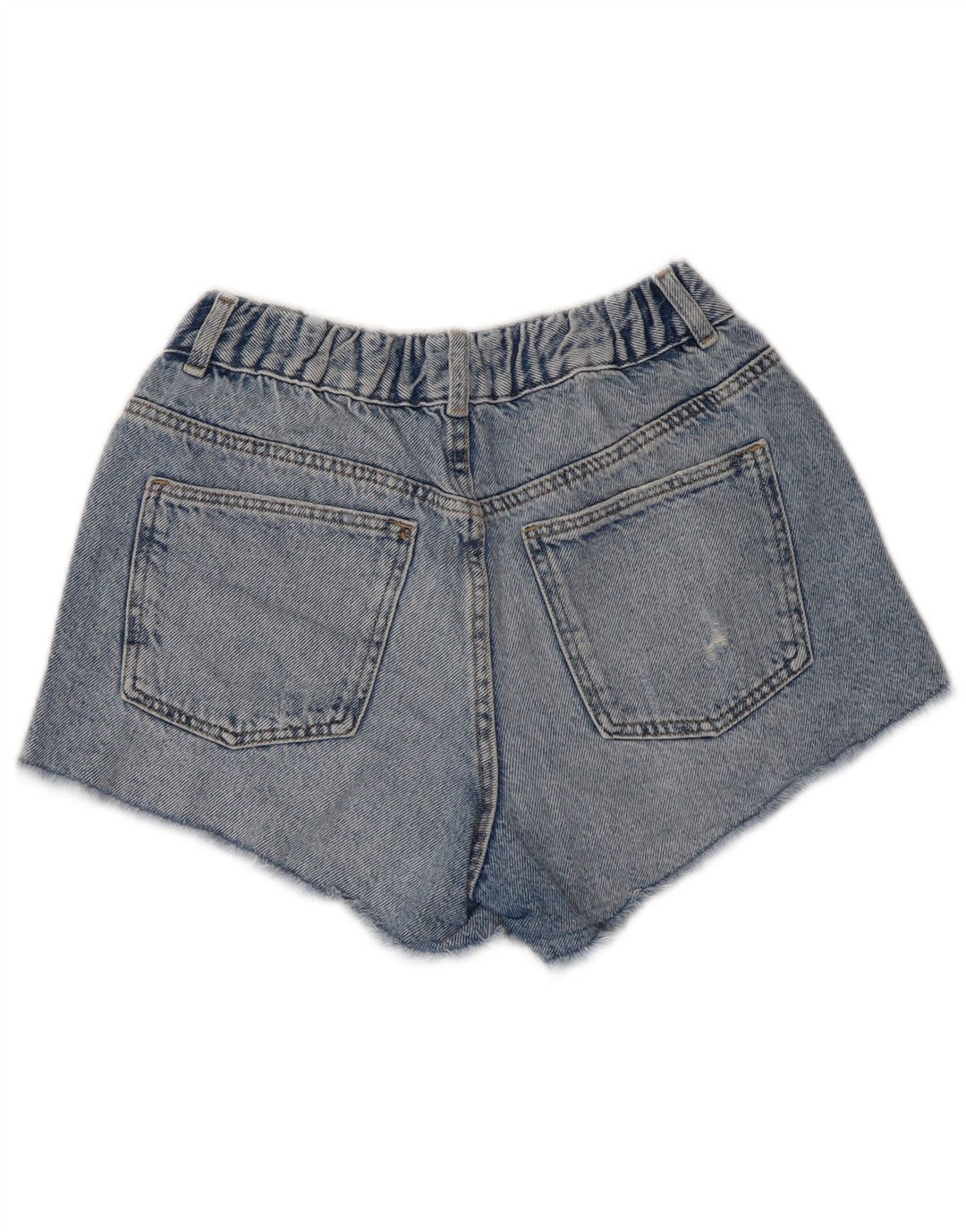 Pantaloni scurți din denim învechit cu talie înaltă pentru fete ZARA 13-14 ani W28 Albastru