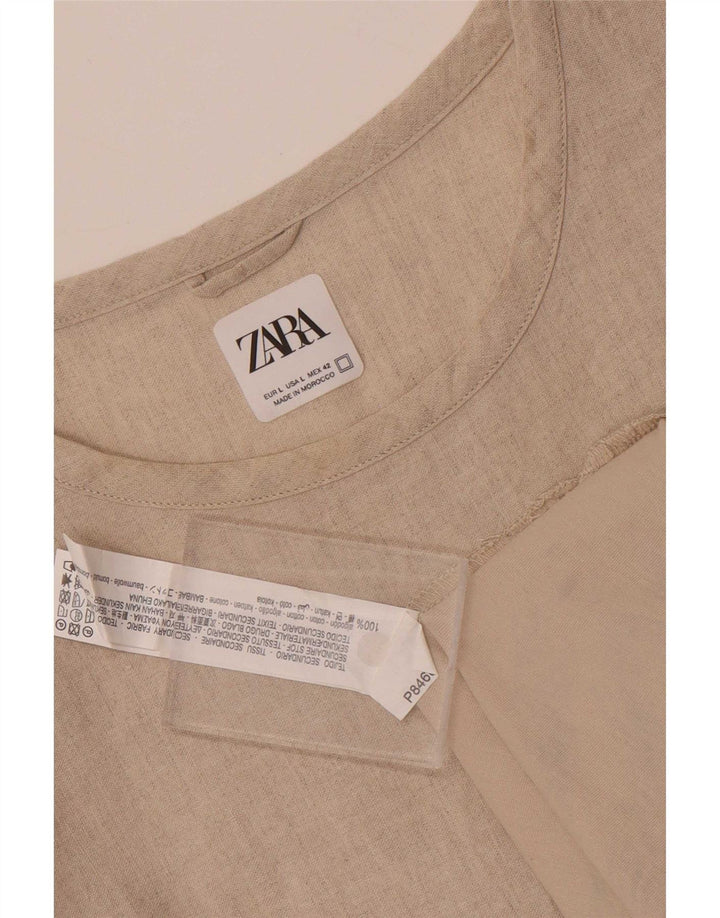 Tricou Bărbați Zara Top Mare Bej Bumbac