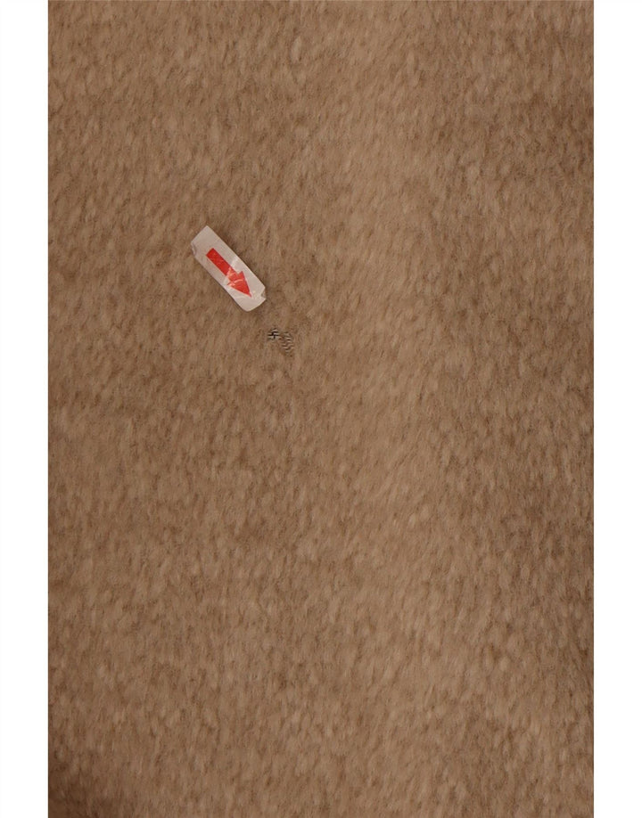 Pardesiu supradimensionat Vintage pentru femei UK 12 Medium Beige Lână