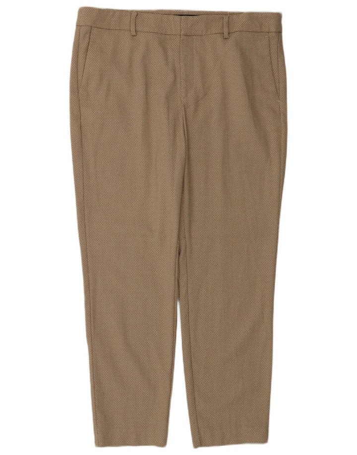 Pantaloni chino subțiri pentru femei Zara EU 42 L32 L27 Bej Poliester Check