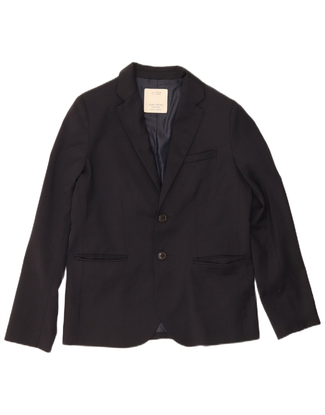 Jachetă Blazer cu 2 nasturi pentru băieți Zara 13-14 ani Poliester bleumarin