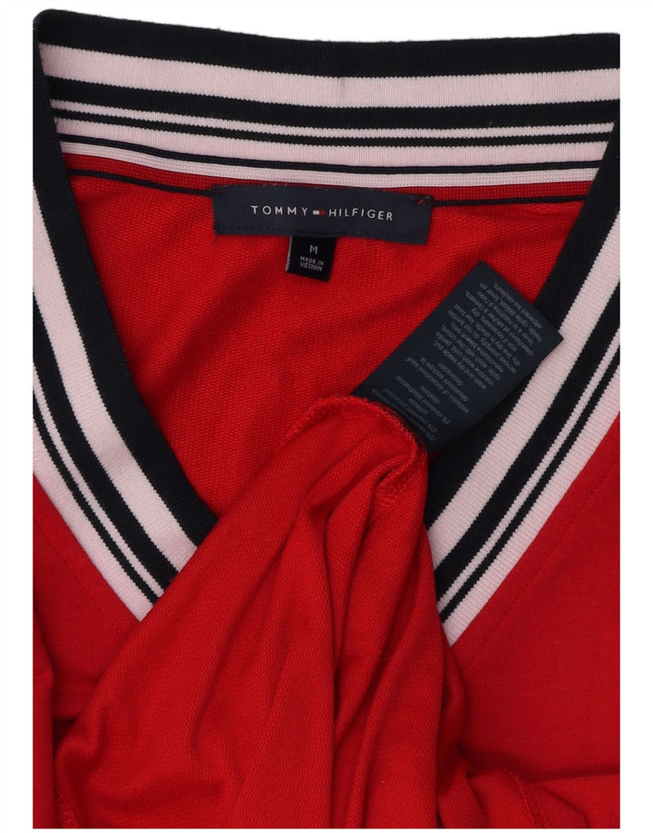 TOMMY HILFIGER Top pentru femei cu mânecă lungă UK 14 Medium Red Viscose