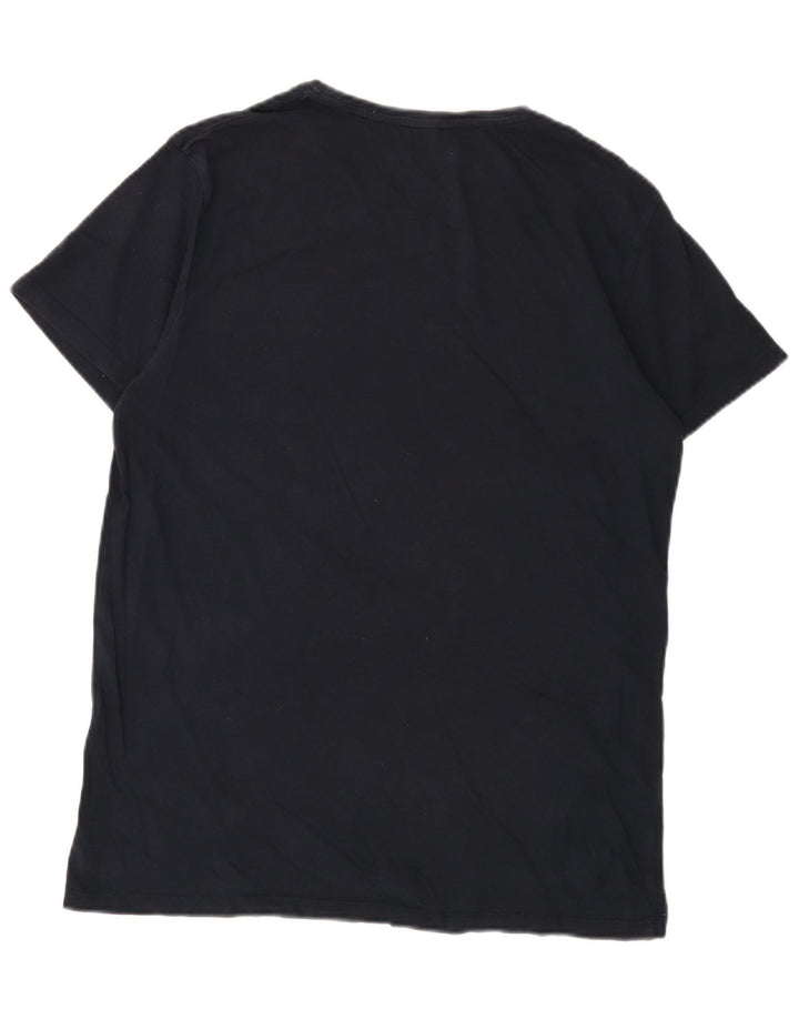 Tricou grafic Timberland pentru bărbați Top mediu din bumbac bleumarin