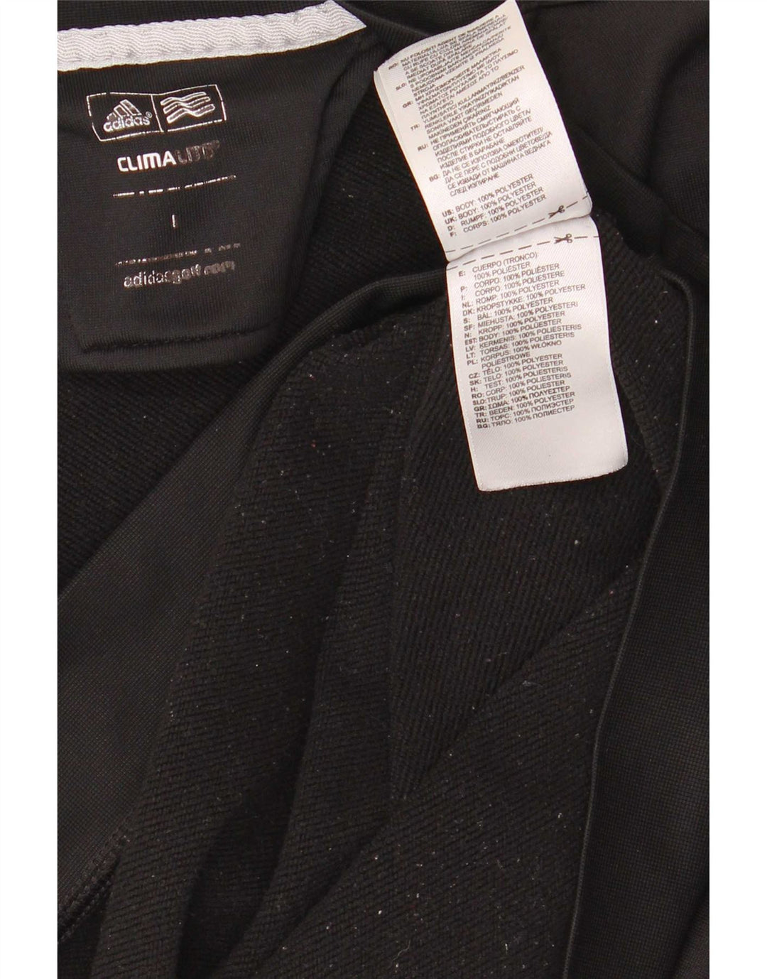 Pulover adidas Climalite pentru bărbați, cu fermoar, cu gât, poliester mare, negru