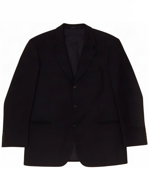 Blazer pentru bărbați Hugo Boss cu 3 nasturi EU 54 2XL Lână virgină bleumarin