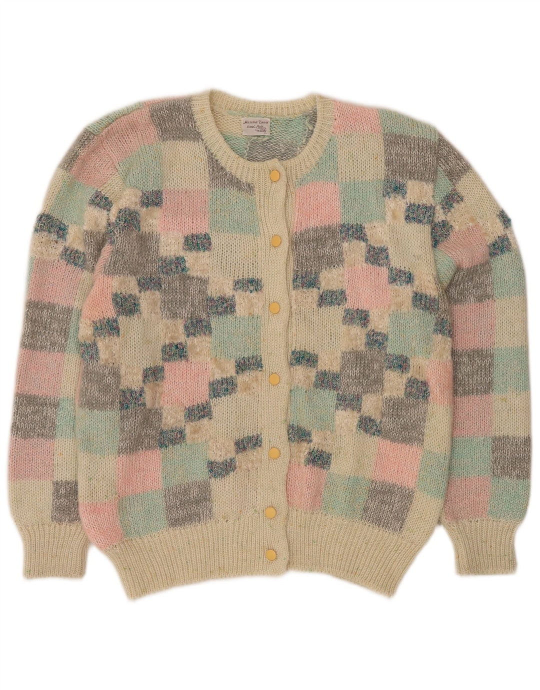 Pulover cardigan pentru femei VINTAGE UK 16 mare, multicolor, geometric