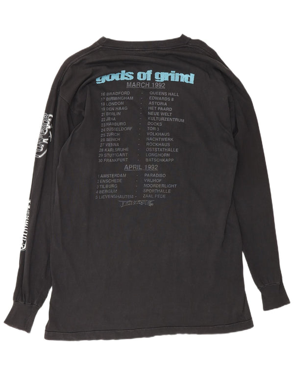 Vintage Mens God's of Grind Earache Tour 1992 Top mânecă lungă XL Black Rock