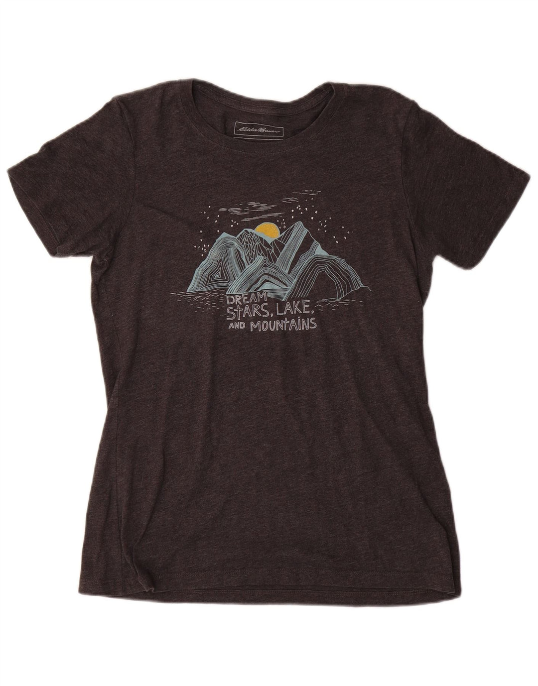 Tricou grafic Eddie Bauer pentru femei Top UK 14 mare bumbac gri