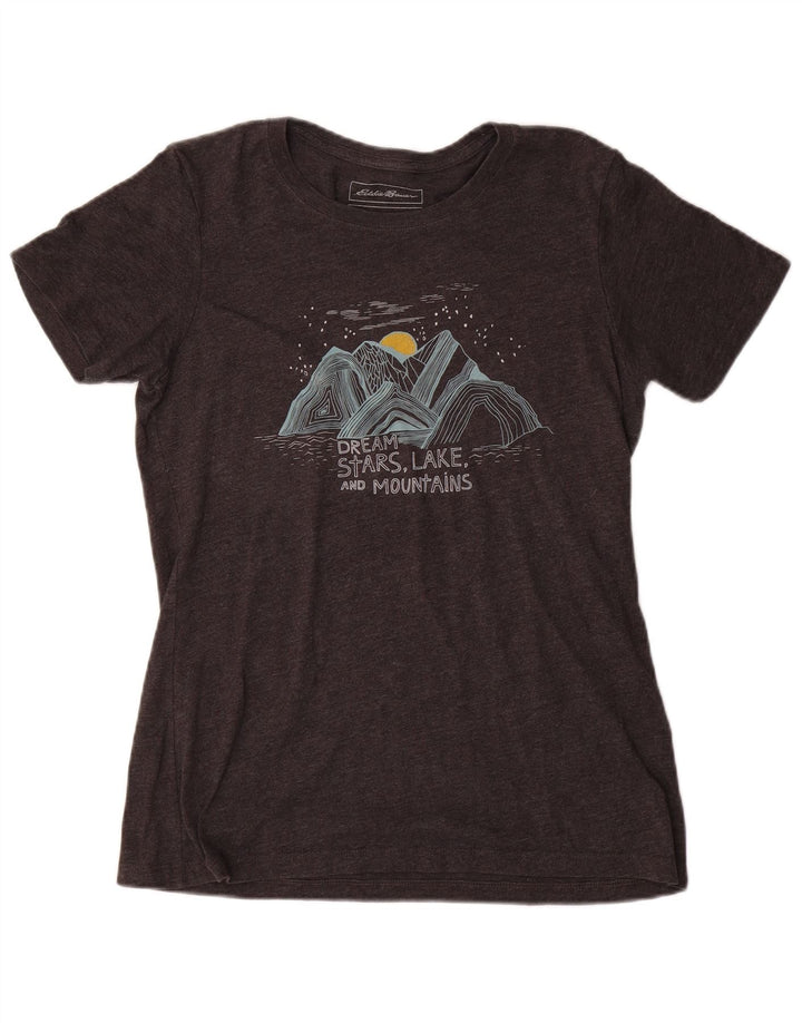 Tricou grafic Eddie Bauer pentru femei Top UK 14 mare bumbac gri