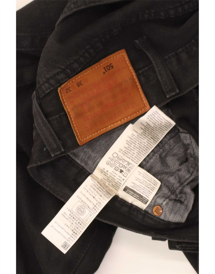 Blugi drepti pentru bărbați Levi's 501 W38 L32 bumbac negru